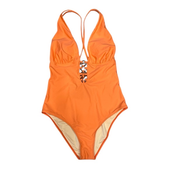 NWT’S CUPSHE Orange Or Piece Bathing Suit SZ XL - Picture 1 of 7